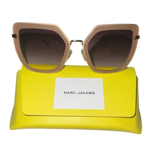 Marc Jacobs Butterfly Style Chic Oversized Sunglasses Beige/Gold NWT - Picture 12 of 16